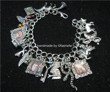 Harry Potter Charm Bracelet with Hermione Ron Spell Book Hat Wizard