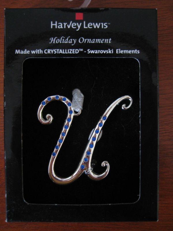 Harvey Lewis Monogram Swarovski Ornament Letter U