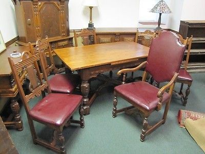 feudal oak 9 dining room table 6 chairs chautauqua oak