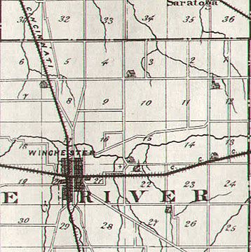 Randolph County Indiana 1876 Map 14x17 Winchester