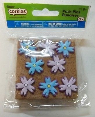 Darice Corkies Push Pins Pastel Daisy Flowers, 8 piece   T106 8