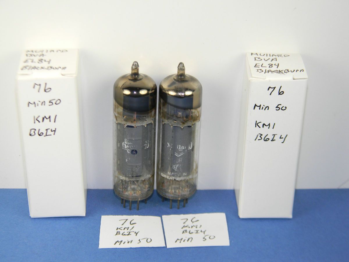 Matched Pair 1966 Mullard BVA EL84 6BQ5 Blackburn Tubes