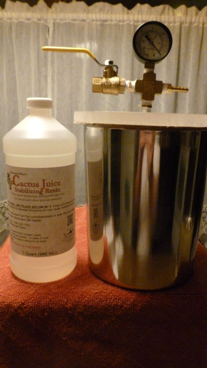 GAL VACUUM CHAMBER 1 QUART CACTUS JUICE STABILIZED BURL PEN BLANKS