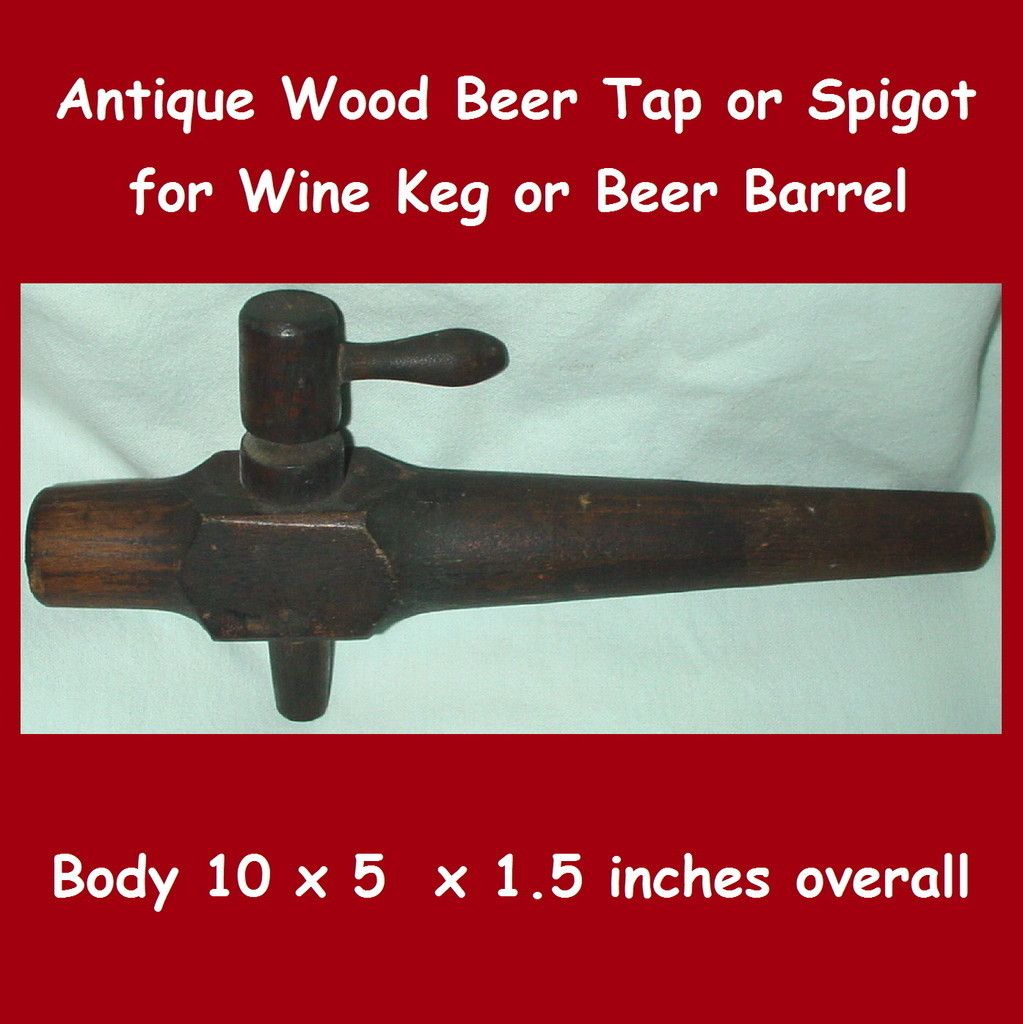 Old WOOD BEER BARREL WINE KEG TAP SPOUT or SPIGOT 10in. long