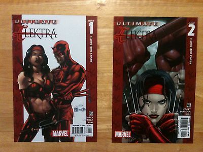 Ultimate Elektra #1 & #2, daredevil, xmen, avengers,spiderman