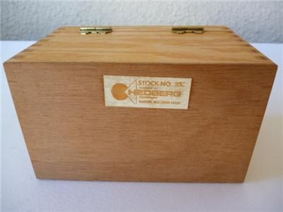 Vintage Wooden Recipe File Box Dovetailed Solid Oak Office Kitchen 3 x