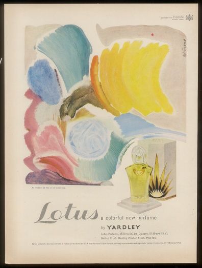 1949 Ivon Hitchens Art Yardley Lotus Perfume Print Ad