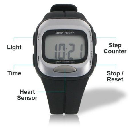 Smart Health Walking Heart Rate Monitor Watch Step Counter All in One