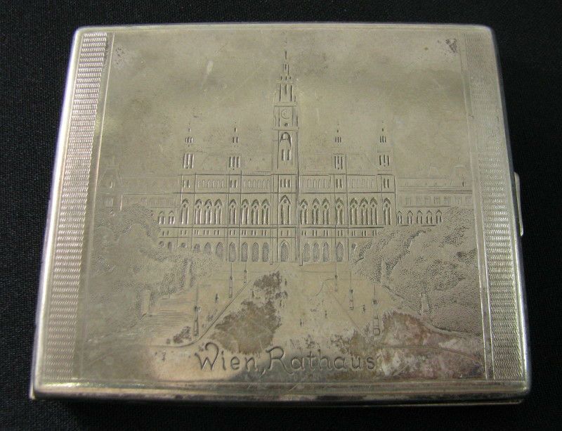 Vintage Alpacca Hoka Cigarette Case Vienna Rathaus »