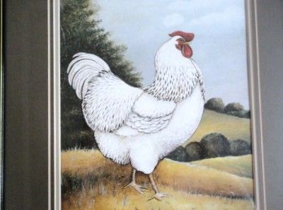  Cherry Framed & Matted David Carter Brown Rooster Prints Farm Scenes