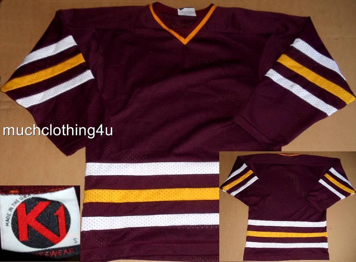 vtg MINNESOTA mn HOCKEY jersey GOPHERS bulldogs DULUTH maroon GOLD