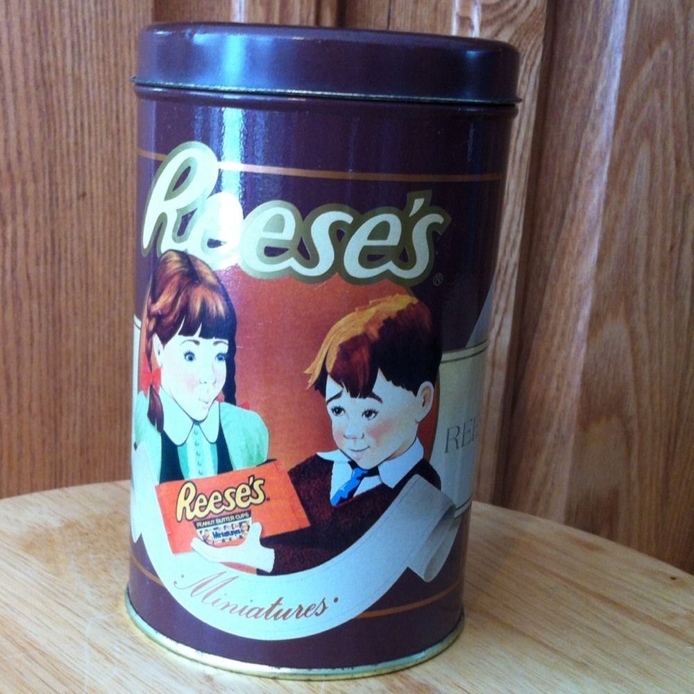 Reeses Miniatures Canister Metal Tin 1989