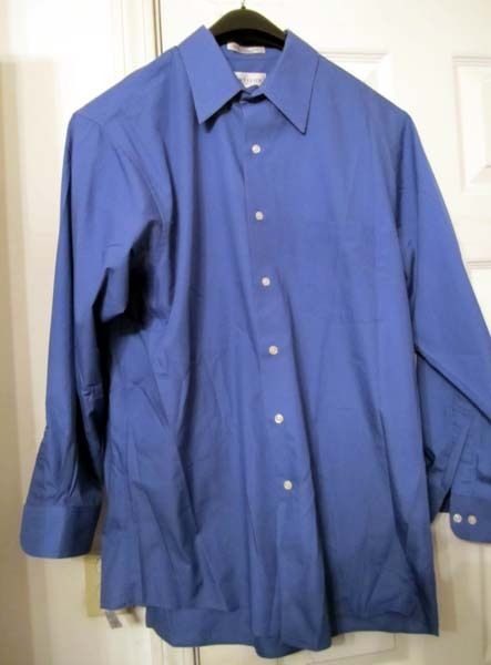 Van Heusen Mens Blue button up dress long sleeve Shirt Size L