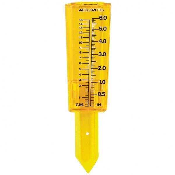 Acurite 6 Rain Gauge Yellow Easy to Read Weather Resistant Easy