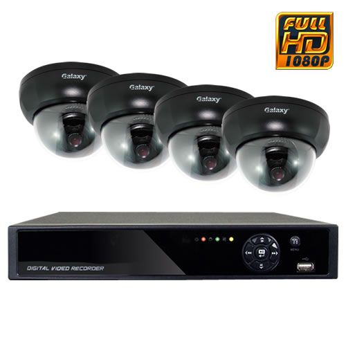  4CH HD PACKAGE1 HD SDI 4CH DVR & 4 Indoor HD SDI Dome Cameras 1080p