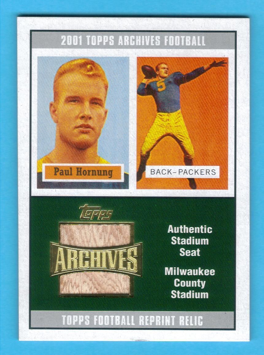 2001 Topps Archives Paul Hornung Authentic Milwaukee County Stadium