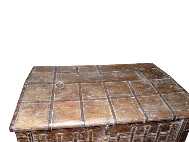 Antique Teak Hope Chest Rustic Pitara Iron Straps India Furniture