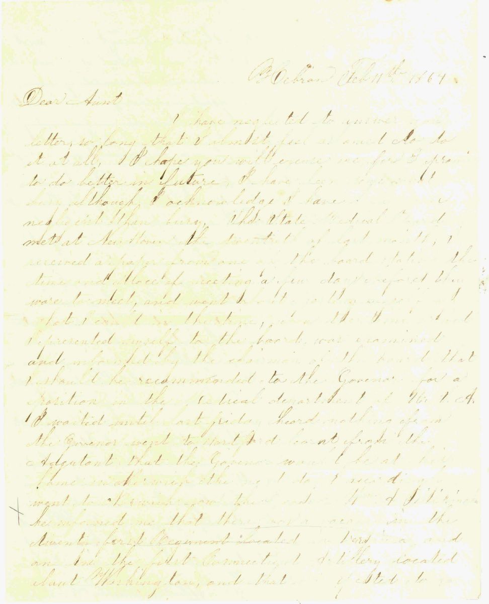 Hebron Connecticut Civil War Soldier Letter 1864