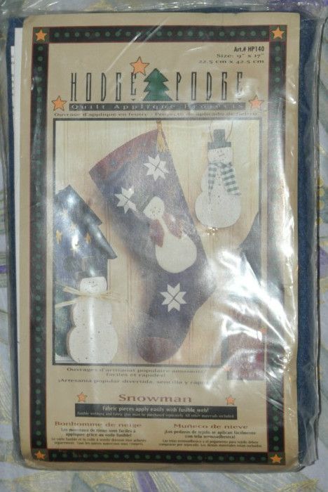 Hodge Podge Christmas Felt Stocking Snowman 9 x 17 Factory SEALED