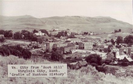 RPPC Birdseye VA City from Boot Hill Virginia City MT