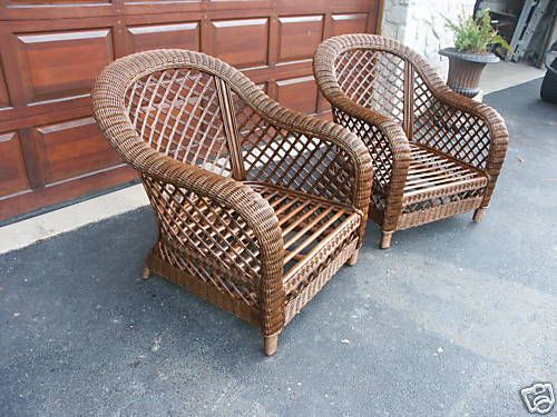 Frontgate Heyworth Oversized Wicker Woven Sofa Chair Sedona w Cushion