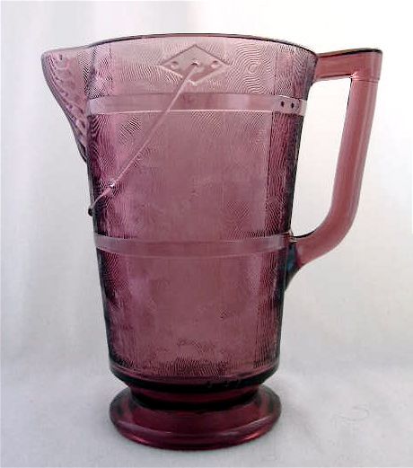 Bryce, Higbee amethyst WOODEN PAIL pitcher EAPG