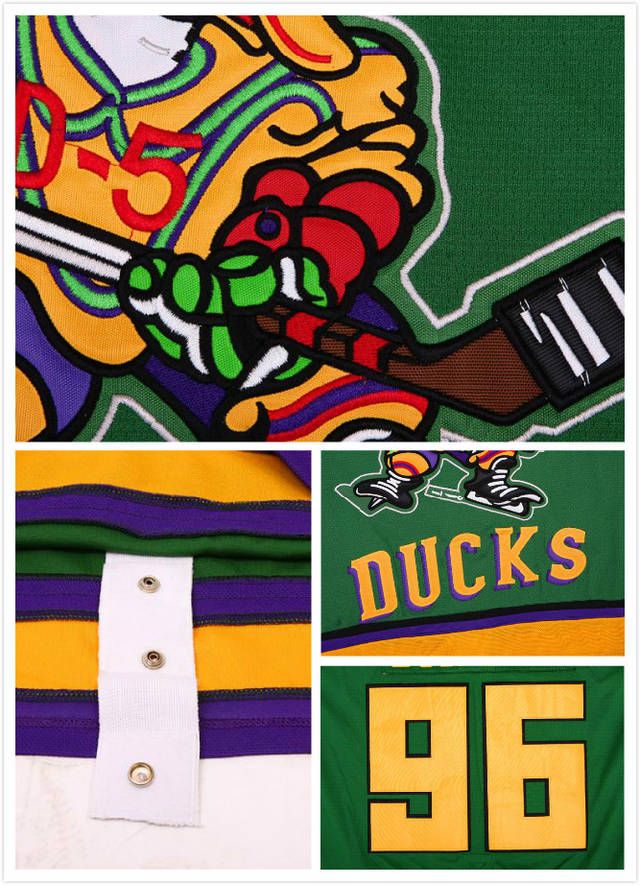  Halloween Costume Mighty Ducks Movie Hockey Jerseys Any name Sewn on