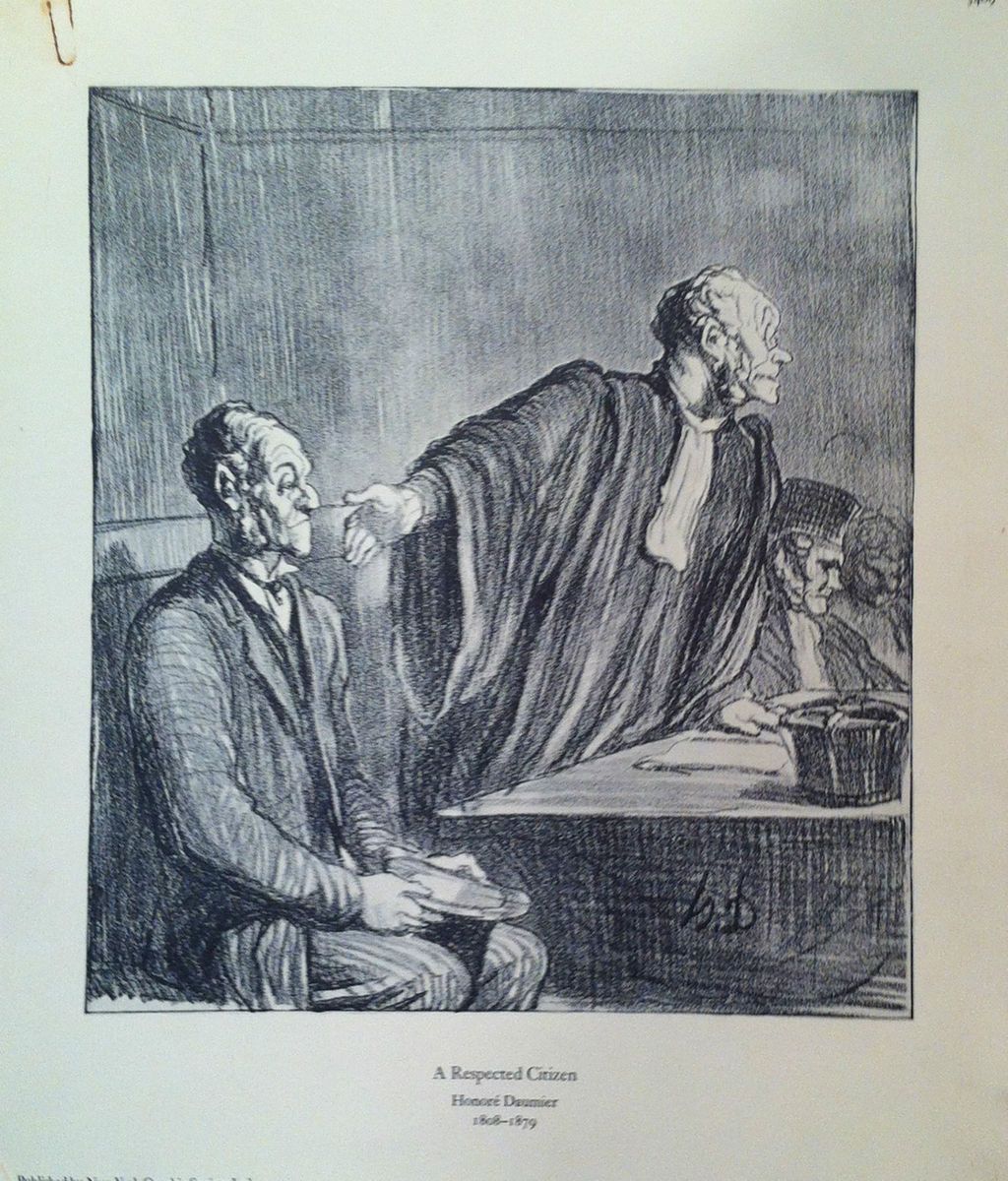 RARE Lithoprint of Honore Daumier A Respected Citizen 25 5x31