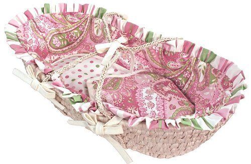 Hoohobbers Doll Moses Basket Paisley Brand New 