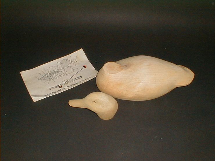 Rare RAYMOND HORNICK Vintage 1971 Wood Duck Decoy Kit Hen & Drake