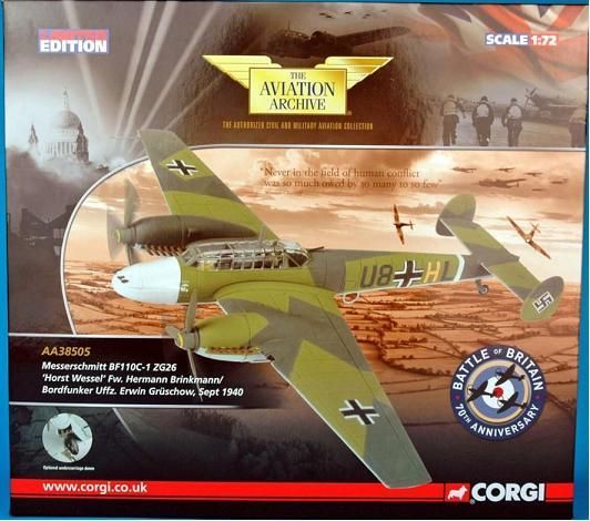 Corgi Me BF110C 1 Horst Wessel AA38505 New Ships 2day