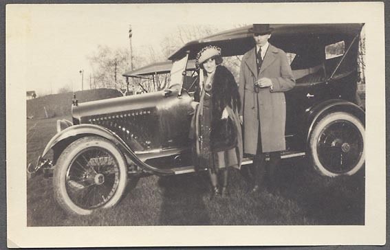 Car Photo Couple 1920 Nash w Houk Wire Wheels 652042