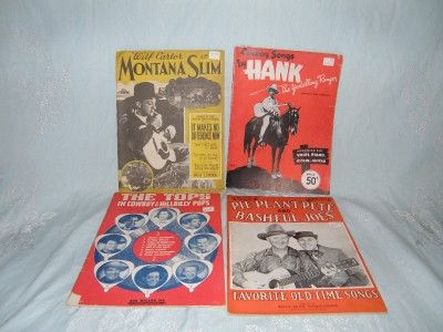 Lot of 4 Vintage Cowboy Sheet Music   Wilf Carter, Hank the Yodeling