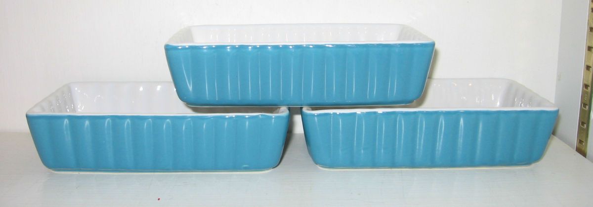 Housewares International Baking Dish Blue 3 Each Dishwasher Micorwave