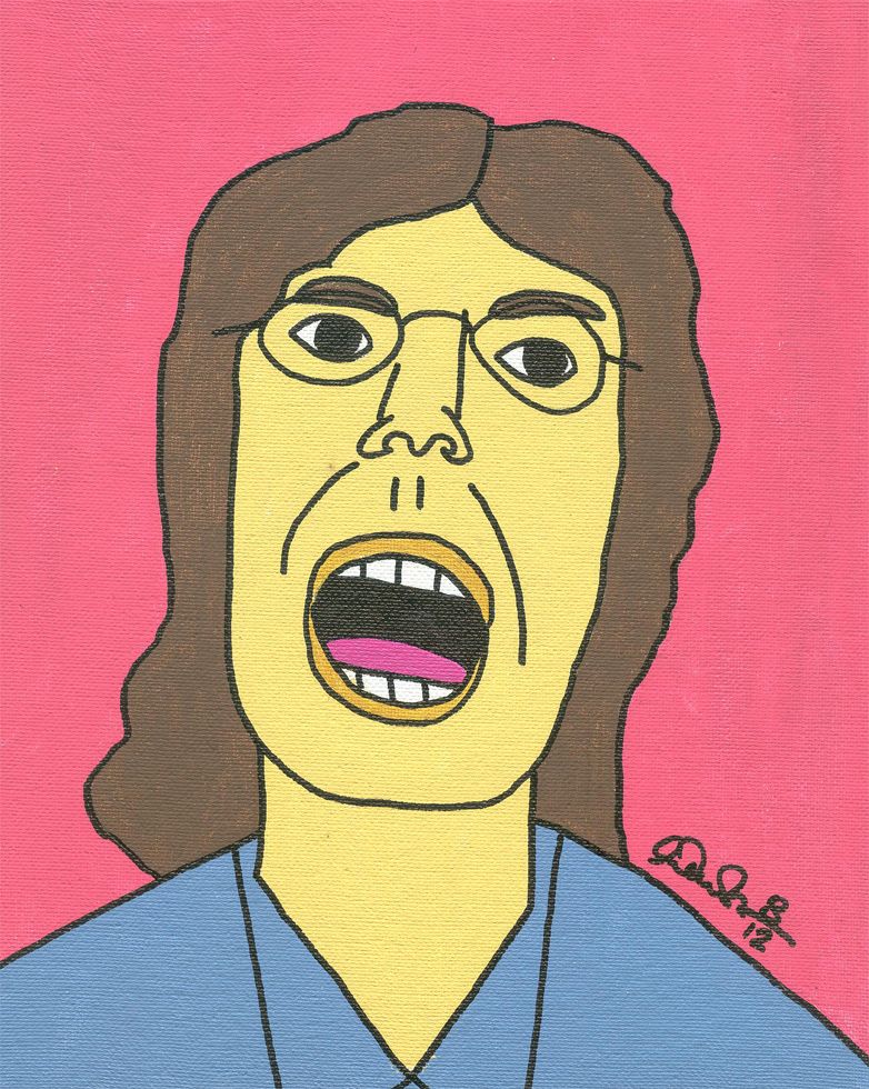 John the Stutterer Howard Stern Wack Pack Painting on Canvas Board