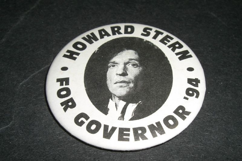 1994 Howard Stern for Governor Mint Pin 2 Must See