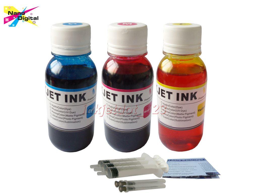 3x4oz Color Refill Ink for HP 110 Photosmart A310 A311 A314 A316 A320