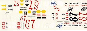 87 Buck Baker 1957 Nalley Chevrolet Decals