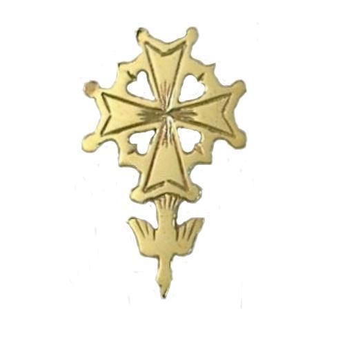 14k Huguenot Cross Tie Tac Lapel Pin