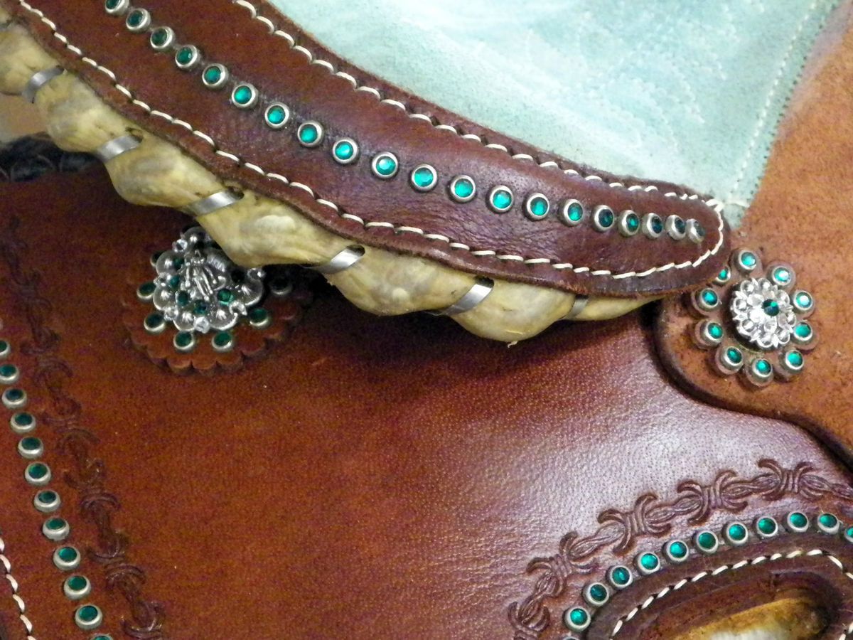 OMG So Cute 13 Youth Barrel Saddle with Custom Crystal Conchos