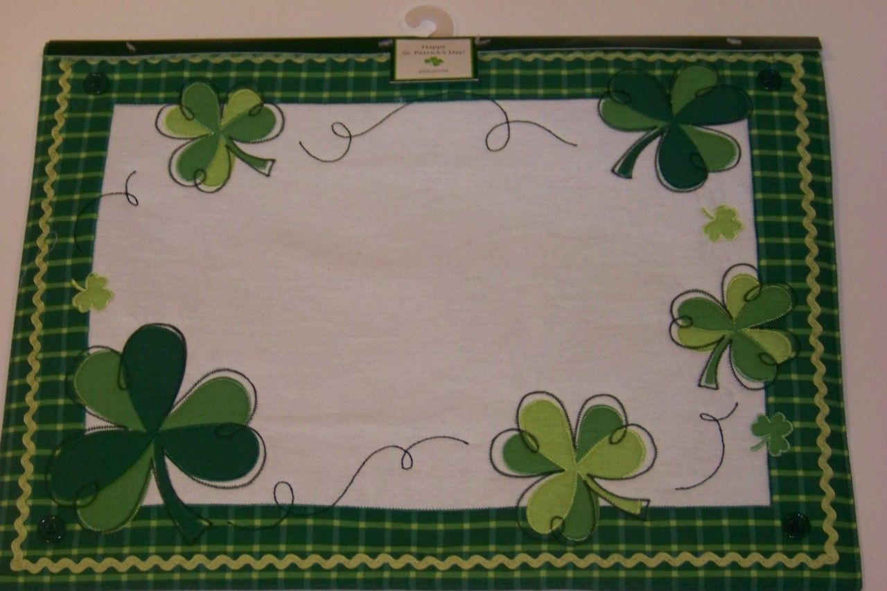 St Patricks Day Placemats Clover 3 Styles U Pick New