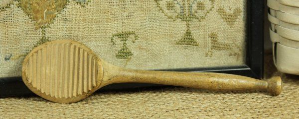 Scarce Primitive Antique Treen Butter Curler Old Carved Wood Dairy