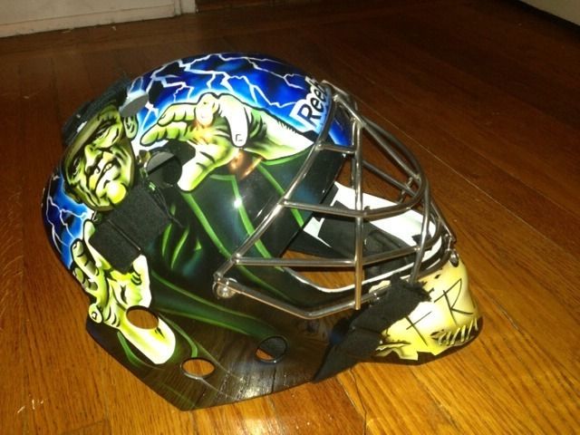 Custom Marlene Ross Painted Frankenstein Ice Hockey Pro Goalie Mask on ...