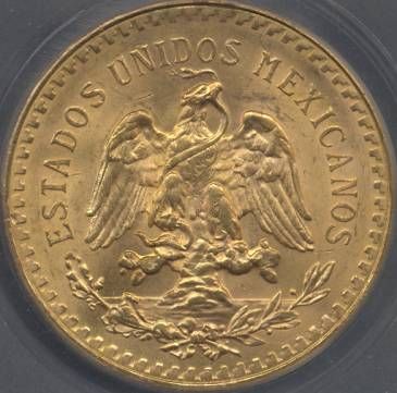 1947 Mexican 50 Peso Gold Coin ICG Graded MS 63 1 206 Ounces Net Gold