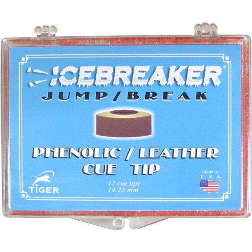 TIGER ICEBREAKER JUMP BREAK LAMINATED POOL CUE TIP BILLIARD 6 TIPS PER