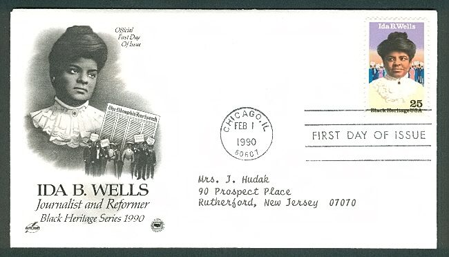 IDA B. WELLS, JOURNALIST AND REFORMER, BLACK HERITAGE SERIES, FDC, ART