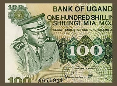 100 Shillings Note Uganda 1973 Dictator IDI Amin UNC