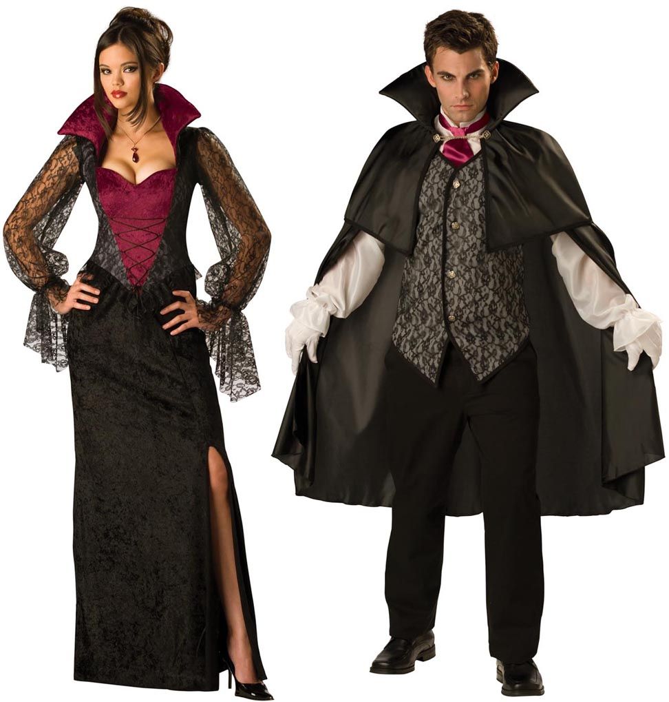 Midnight Vampiress Vampire Adult Couples Costume Set Med Large On Popscreen