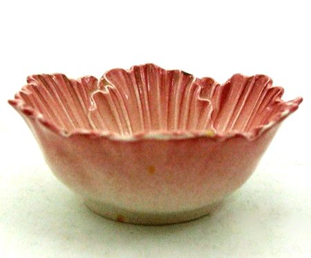 Antique English Porcelain Condiment Nut Dish Bowl England Pink Flower