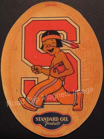 Standard Oil California Stanford Indians 1930s Football Magnet Vintage